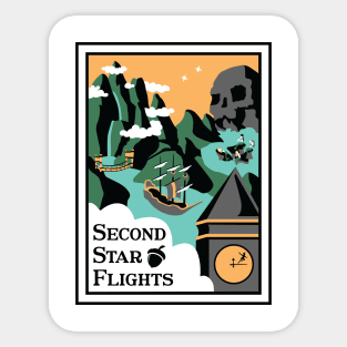 Second Star Flights Sticker